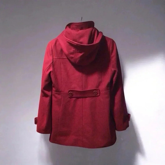 Kenneth Cole Reaction Women’s Coat Wool Blend Cranberry Burgundy Red Size 10 - Picture 2 of 7